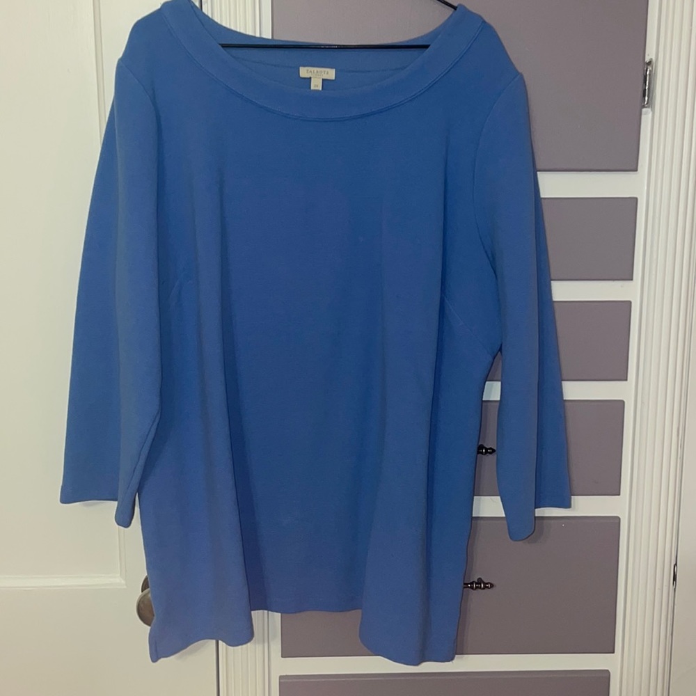 Talbots blue 2x 3/4 sleeve shirt